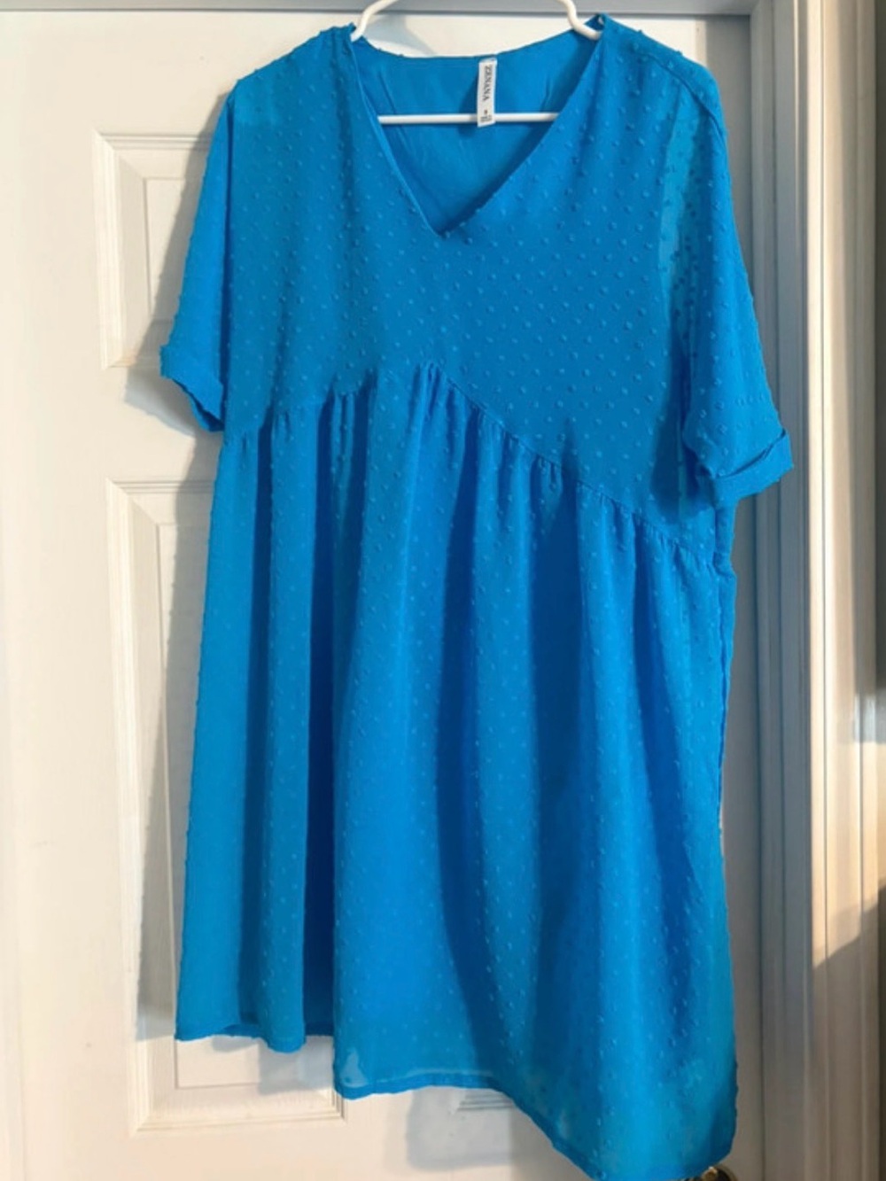 Zenana Outfitters Turquoise V-Neck Babydoll Tunic